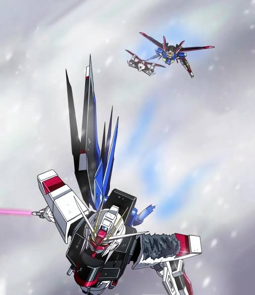 R8V4pzv5BEaRcFp's tweet photo. 後ろに守るものがあるキラとフリーダム撃墜に集中できるシン 
守る為の戦いと仕留める為の戦いでそもそも前提が違うんですよね 
シンの逃がさないと言ったろ！がこの戦闘における両者の立場の違いを1番表してると思います https://t.co/5df3WmekmA