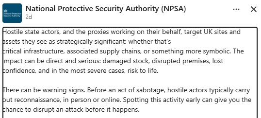 TruthSignalUK's tweet photo. Only the day before the Fairford bomb raid, MI5 issued a reminder to look out for preparation for attacks on 'something symbolic' by  a state actor. I'm sure it's just a coincidence... https://t.co/fNu8dZ4spZ
