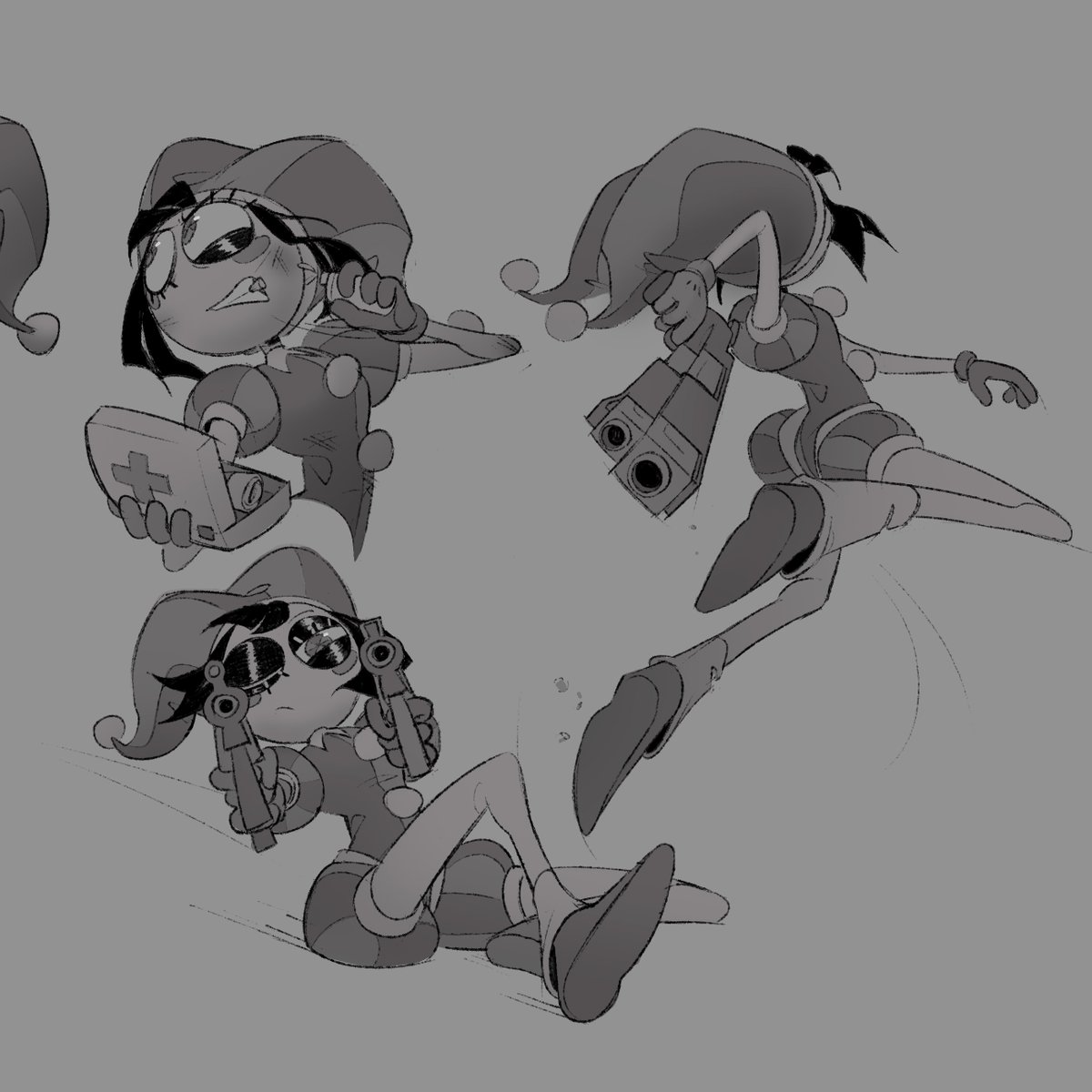 bearcap_lazy's tweet photo. Doodles of Fort pompom 'cause i just wanna draw her in cool poses teehee

 #TADC #Pomni #Fortnite #fanartㅤㅤㅤㅤ https://t.co/7cif3mYPqR