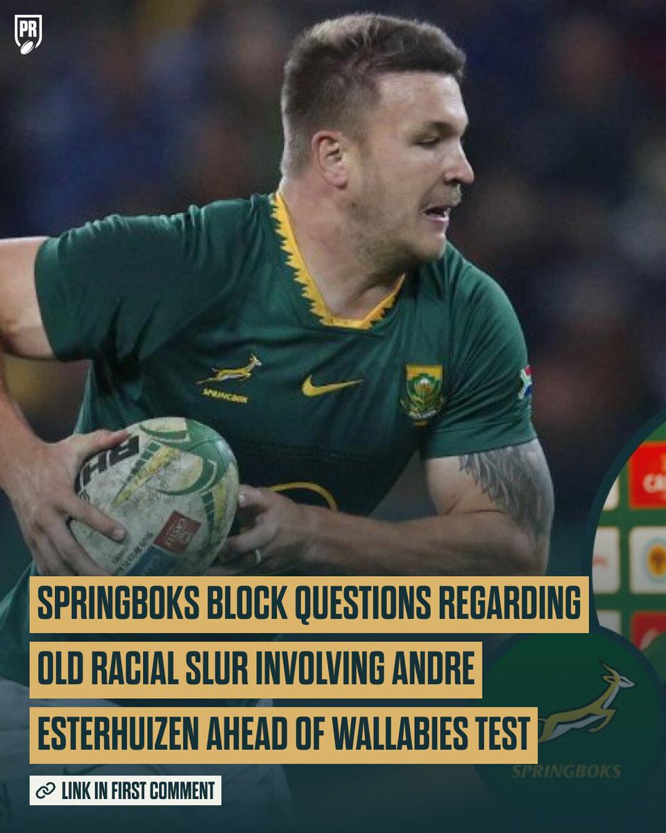PlanetRugby's tweet photo. 🗣️ "In 2012, while attending Klerksdorp High, Esterhuizen was found guilty of using a racial slur during a schools encounter against a Potchefstroom Gym coach." https://t.co/LNlMqNeLrv