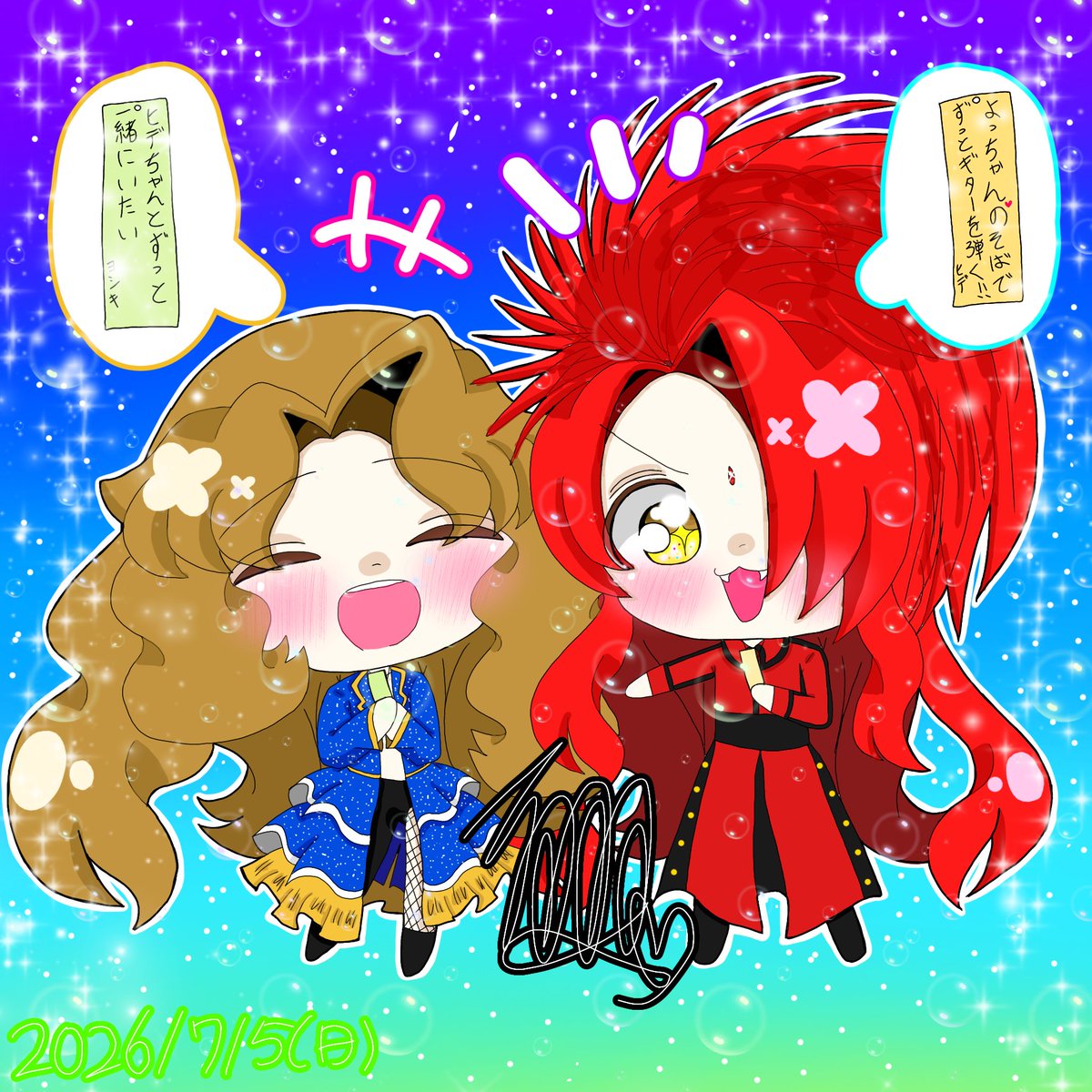 yuha_mohumohu's tweet photo. #イラスト
#YOSHIKI
#HIDE

秀佳は永遠に一緒💕💫☺️ https://t.co/oAGQUSehC2