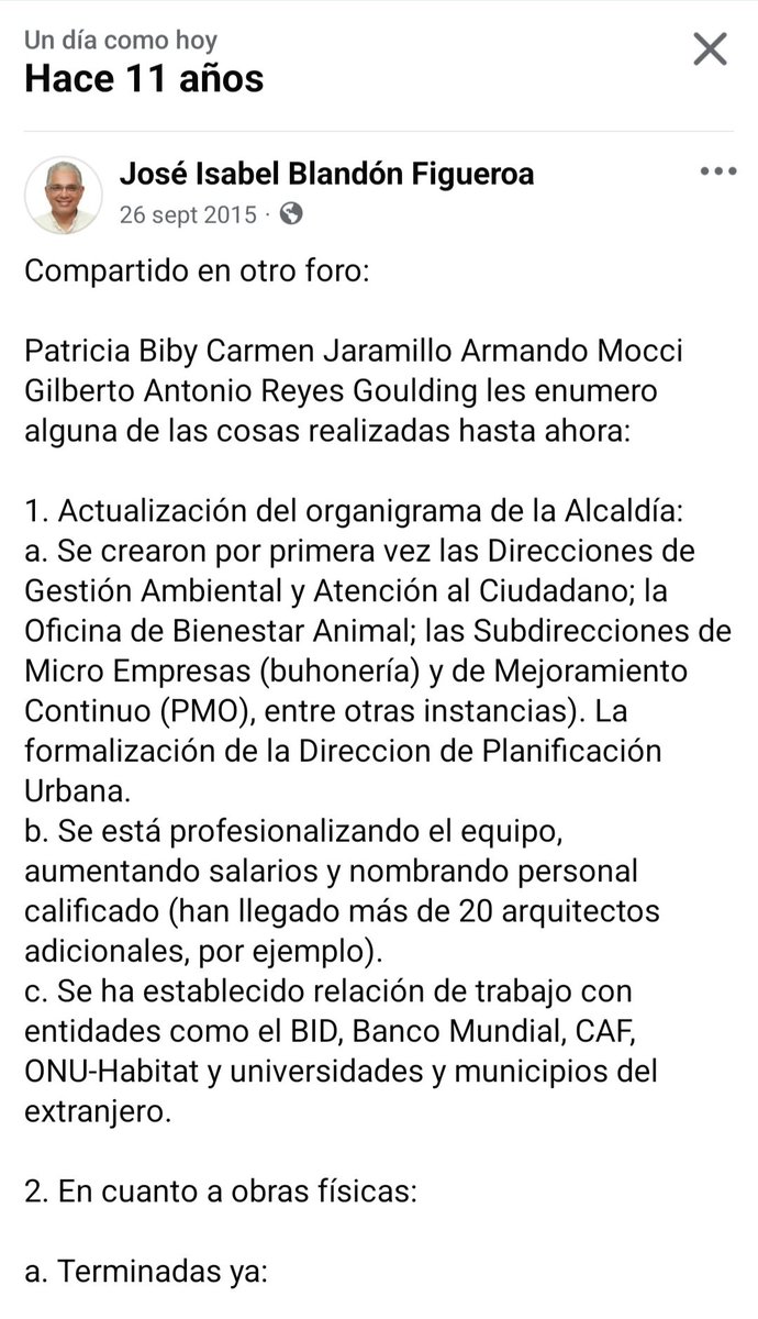 BlandonJose's tweet photo. A septiembre del 2015, cuando llevábamos un año. 

A mí no me meten cuento ese de las 40 calles. He hablado con varios repres y todos me cuentan lo mismo: uds llegan  y hacen un par de metros para los videos y después las Juntas con su recurso y personal tienen que terminar el trabajo.

By the way, ¿qué me cuentas de Francois y el depósito del Polvorín?
