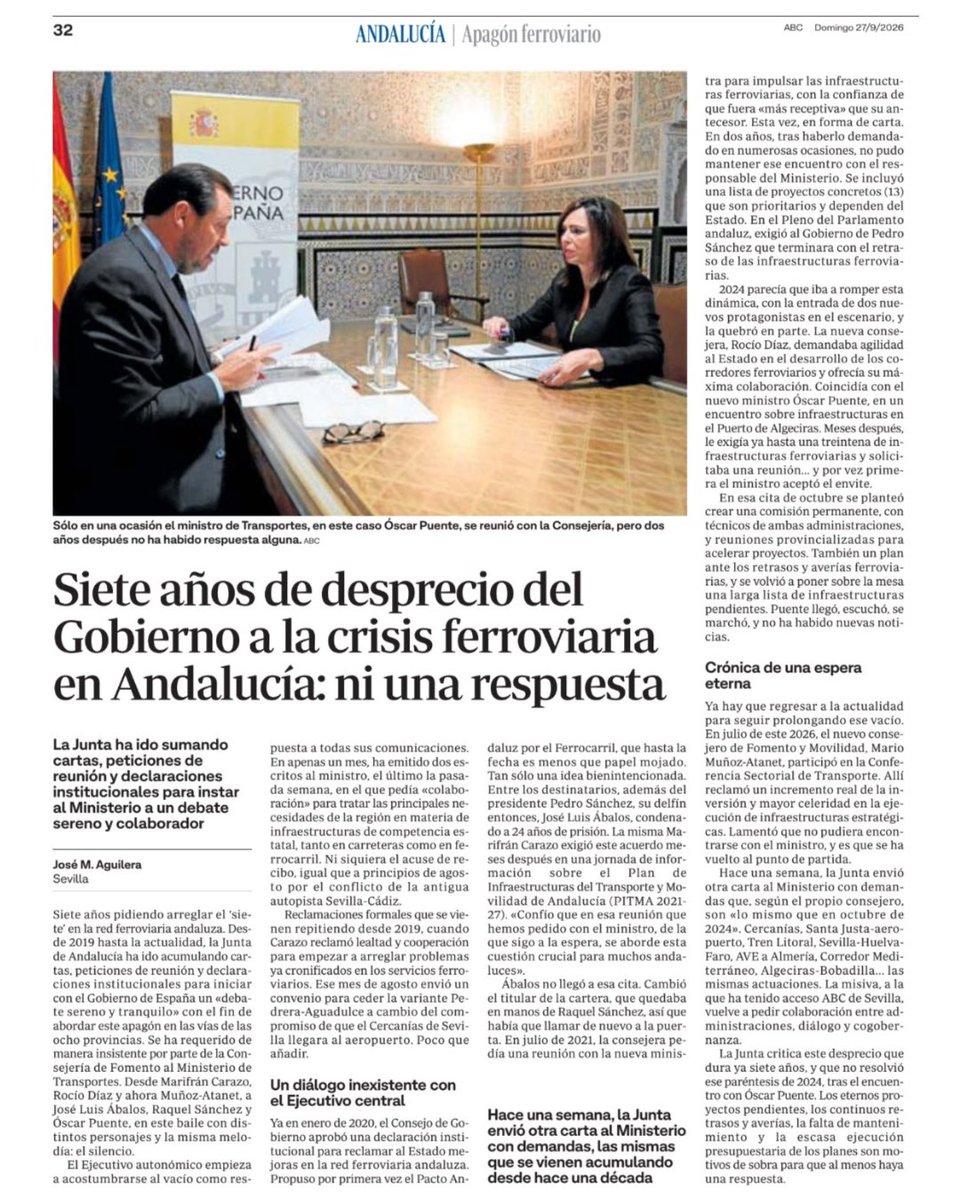 ppandaluz's tweet photo. 🚆 El gobierno de Sánchez ha abandonado el tren en Andalucía, esta es la crisis ferroviaria que sufren los andaluces.

8️⃣ provincias desconectadas, 7️⃣ años sin respuestas.

https://t.co/UxlmSvRyOo https://t.co/pC5bRHDVw9