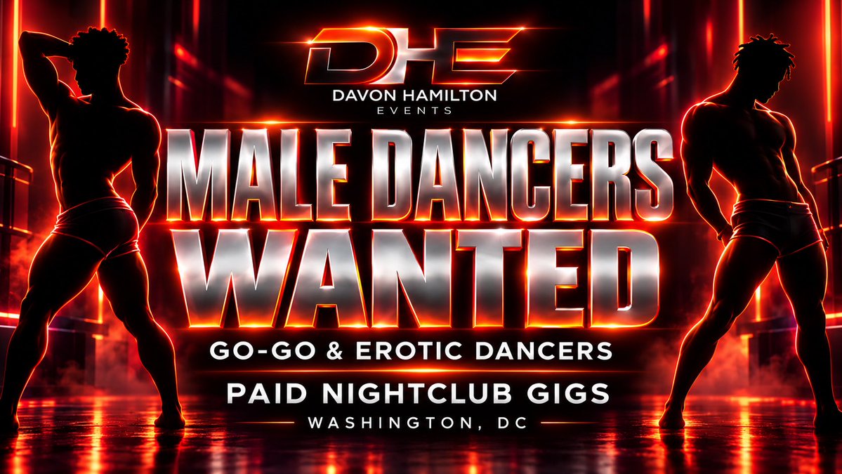DH__Events's tweet photo. DC/MD/VA, who’s ready to work the box? 👀 We’re looking for male go-go &amp; erotic dancers for paid nightclub gigs in DC. Bring your moves, your confidence, and the energy that keeps the boys by the stage. 📬 DM us if interested.
#DCfreaks #MDfreaks #VAfreaks #DMVfreaks https://t.co/Yh42aAVJKA