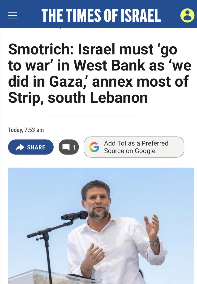 abierkhatib's tweet photo. Can’t wait for the Zionist crowd to come rushing in with the classic “Smotrich doesn’t represent Israel” line.

Mr. Ethnic cleansing https://t.co/pFsxpT9qnV