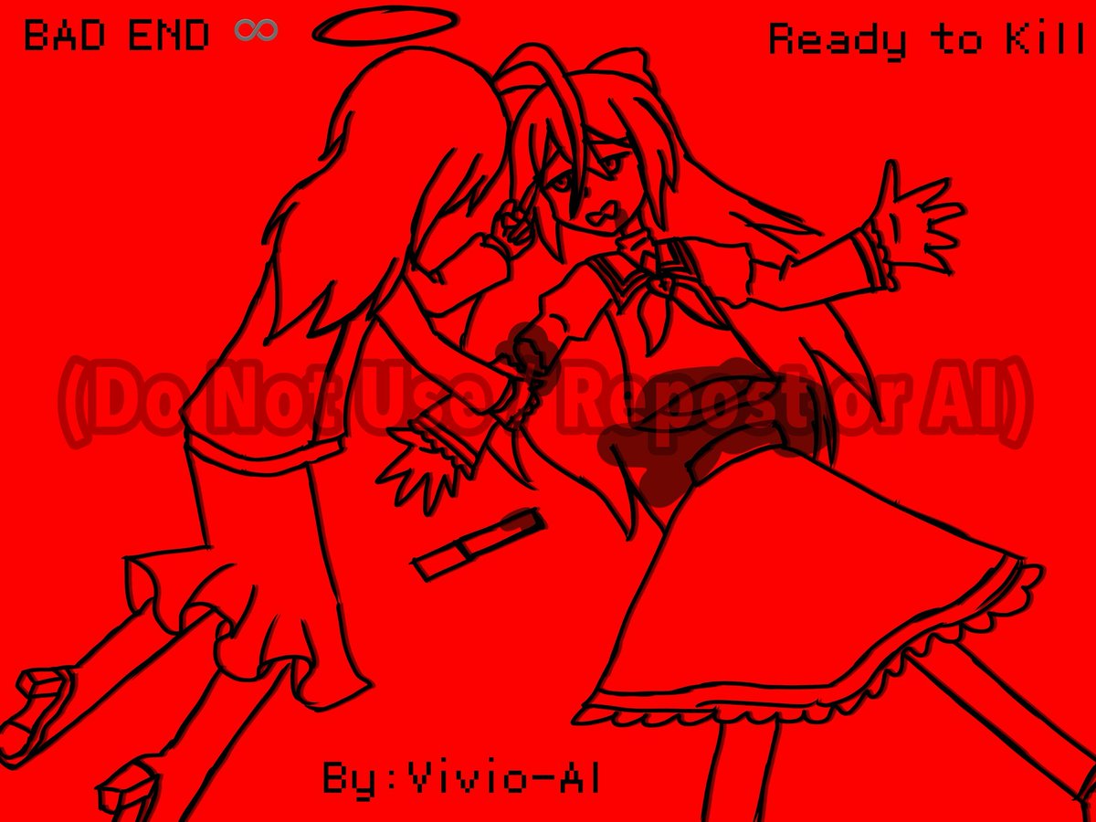 Haris24Ratna's tweet photo. @Makino_Shadow2 BAD END ♾️:Ready to Kill🩸🔪 #MyNotOCS #AngelVivioAI #VivioAI #TheGrayGarden #Fanmade #Comic #Violence #Blood #Knife #Okegom #Funamusea https://t.co/IXFzEj6Z7B
