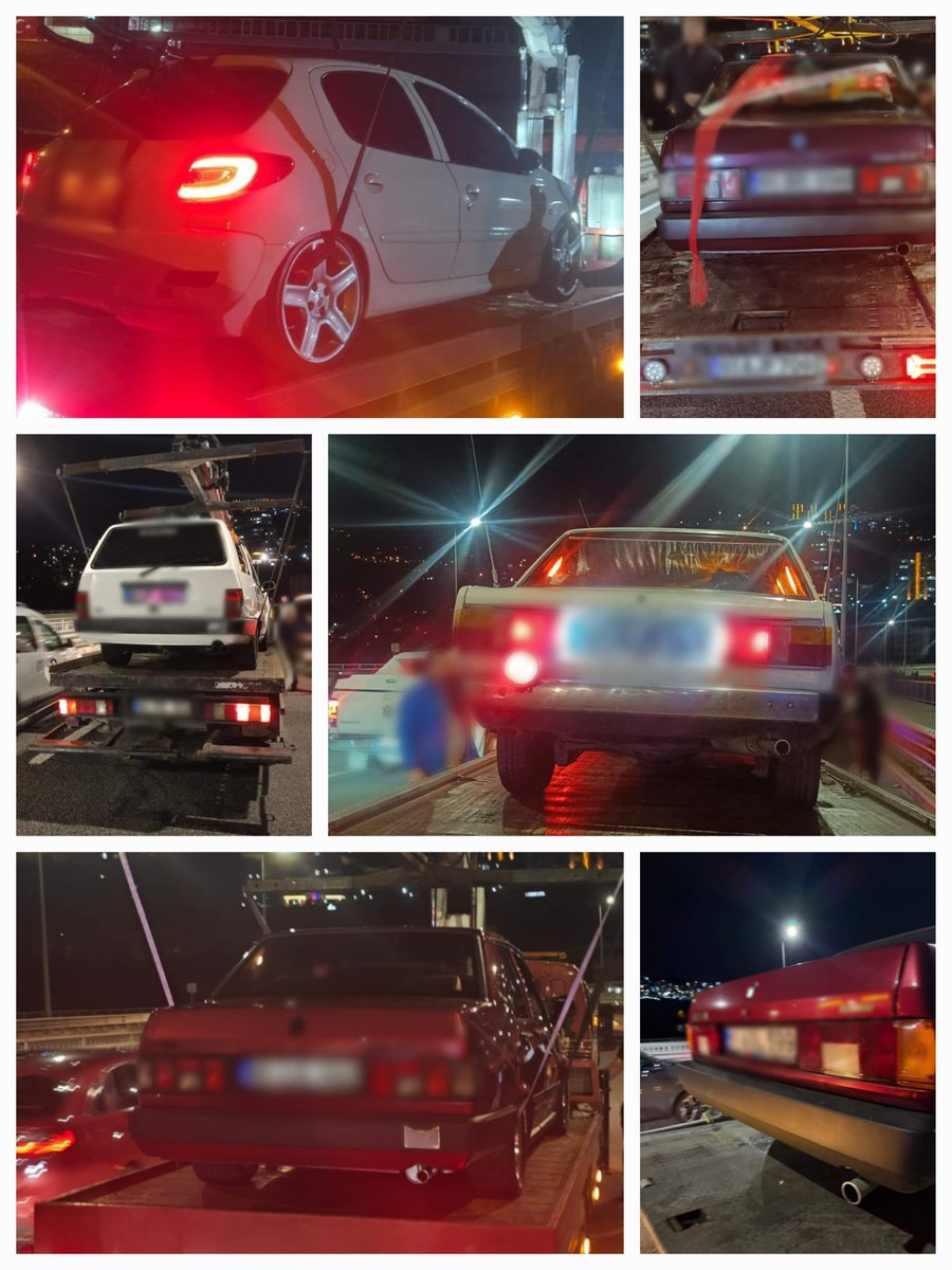 TrabzonEmniyet's tweet photo. GEREĞİ YAPILDI 🚨🚔

Kanuni Bulvarı üzerinde trafik düzenini ve güvenliğini tehlikeye düşürüp çevreye rahatsızlık veren araçlar takibe alınarak, ekiplerimizce Karşıyaka Viyadüğünde ve söz konusu araçların güzergâhlarında şok denetimler gerçekleştirilmiştir.

🛑 40 araç sorgulanmış ve kontrol edilmiştir.
🛑 6 abart egzozlu araca toplam 96.000 TL idari para cezası uygulanmış, araçlar 30 gün süreyle trafikten men edilerek otoparka çekilmiştir.
🛑 7 modifiyeli/kesik yaylı araca 7.000 TL cezai işlem uygulanmış, araçların mevzuata uygun hâle getirilmesi amacıyla 7 gün süre verilmiştir.

Trafik düzenini ve güvenliğini tehlikeye düşüren, çevreye rahatsızlık verecek şekilde gürültü oluşturan araç ve sürücülerine yönelik gerekli denetim ve uygulamalara kararlılıkla devam edilecek, bu tür ihlallere kesinlikle müsaade edilmeyecektir.

Kamuoyuna saygıyla duyurulur.