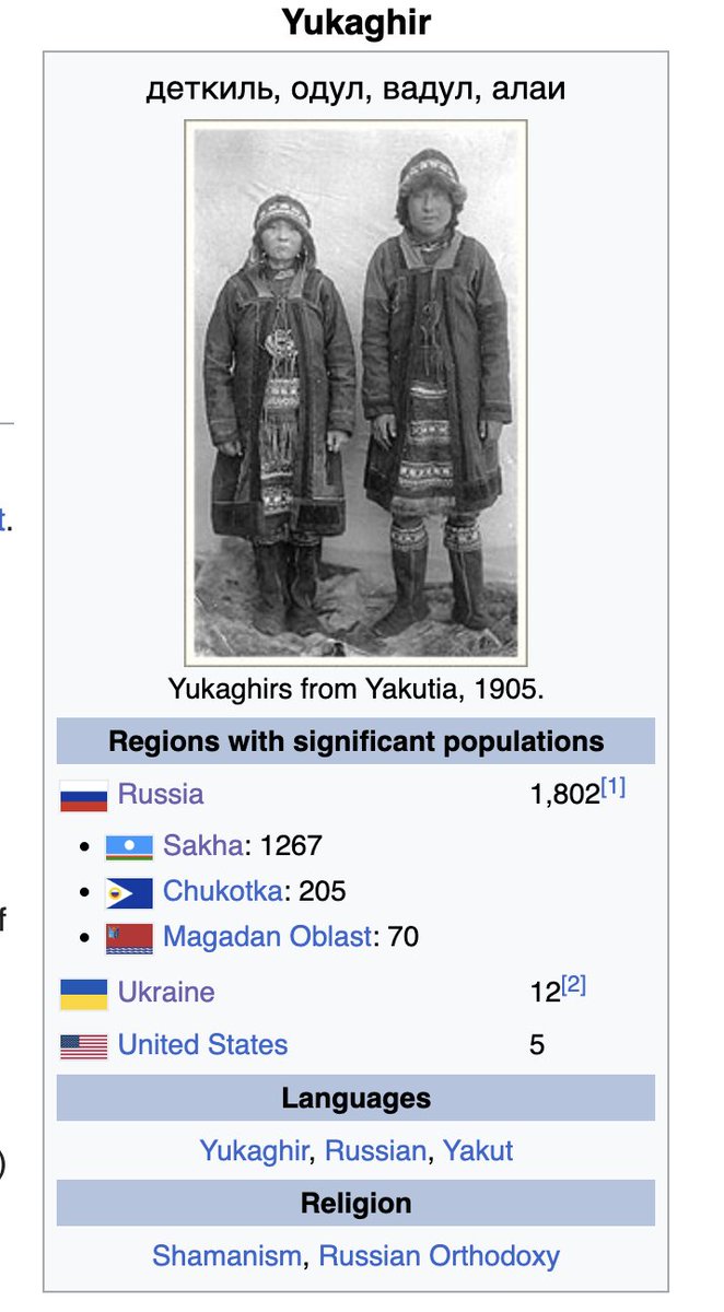 cornu__copia's tweet photo. There are fewer than 2,000 Yukaghirs alive today and the Yukaghir languages have fewer than 500 speakers.  Russia is sending them to the Ukraine meat grinder, while 3rd-world minority activists and decolonialists cheer. https://t.co/W7hV854fvA