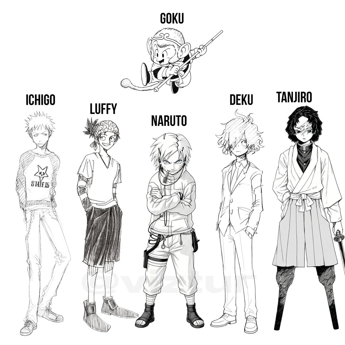 wallpaper_hero's tweet photo. ✏️ 

manga art • goku • ichigo • luffy • naruto • deku • tanjiro https://t.co/TKnm4fsn2f