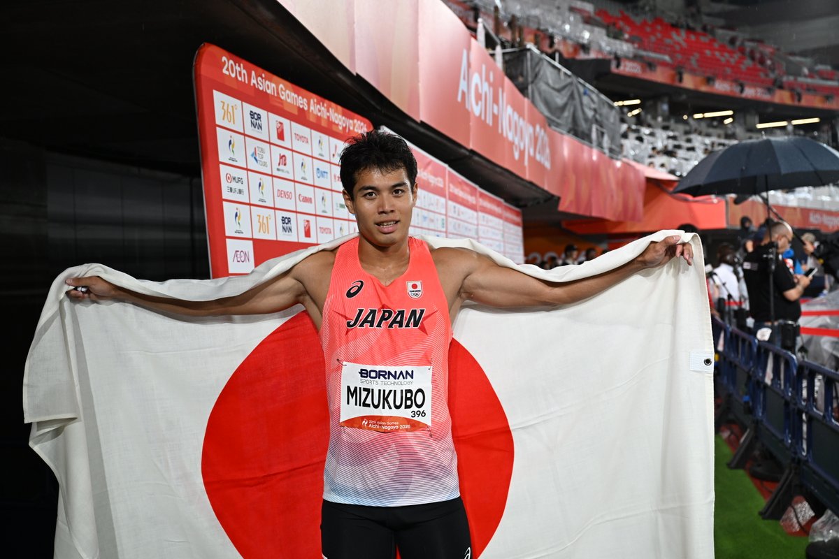 Getsuriku's tweet photo. #名古屋アジア大会
男子200m（-0.3）
水久保漱至（宮崎県スポ協）が銅メダル！！！🥉
タイムは20秒56

優勝のP.ブーンソン🇹🇭が19秒88のアジアタイ記録！！！
謝震業🇨🇳の記録に並ぶ！
100mに続くスプリント2冠！🥇🥇 https://t.co/F7evYdzoGt