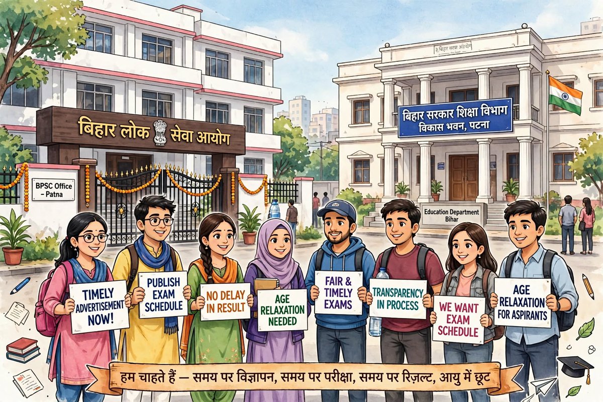 QueenOfBharat1's tweet photo. 📢 BPSC और शिक्षा विभाग से छात्रों की पुकार 📢

🙏 डोमिसाइल सख्ती से पालन हो l 
🗓️ पूरे प्रोसेस का शेड्यूल जल्द जारी हो!
⏰ परीक्षा और रिजल्ट में देरी बर्दाश्त नहीं!
🎂 आपकी देरी से कई छात्र ओवरएज हो जाएंगे - इसलिए उम्र में छूट दी जाए!
💯 नेगेटिव मार्किंग और 'E'Option दोनों हटे https://t.co/Es4NI9JdZl