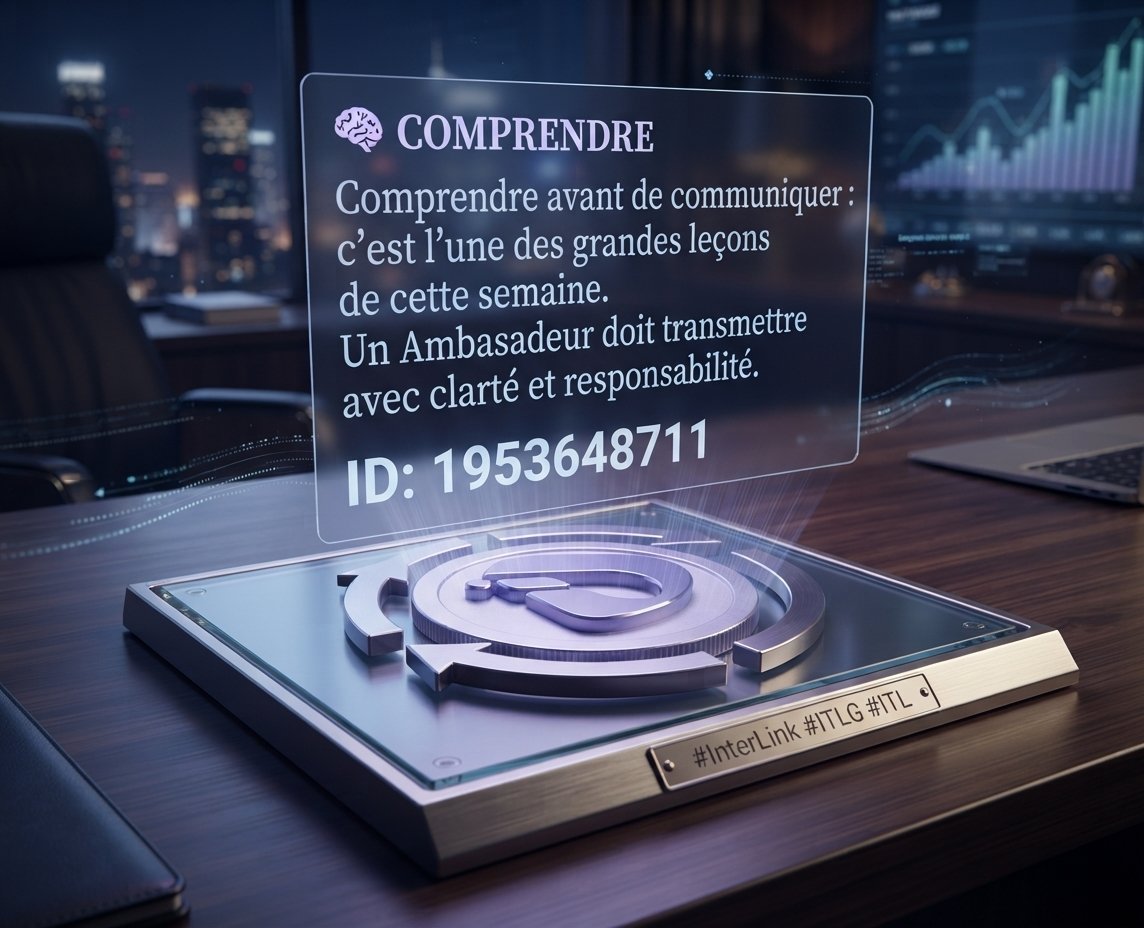 IssaBamok's tweet photo. 🧠 COMPRENDRE
Comprendre avant de communiquer : c’est l’une des grandes leçons de cette semaine. Un Ambassadeur doit transmettre avec clarté et responsabilité.

#InterLink #ITLG #ITL https://t.co/PxaMk84Xlm