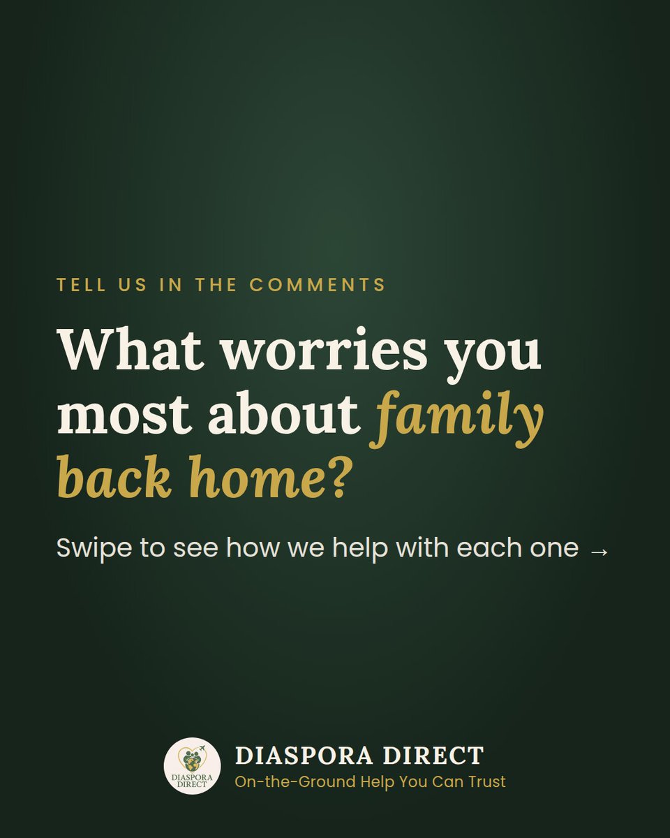 Diaspora_Direct's tweet photo. What worries you most about family back home: their health, money being misused, property, or them being alone? Tell us yours below, and here's how we help with each. #ZimbabweDiaspora https://t.co/IJyFgABYmP