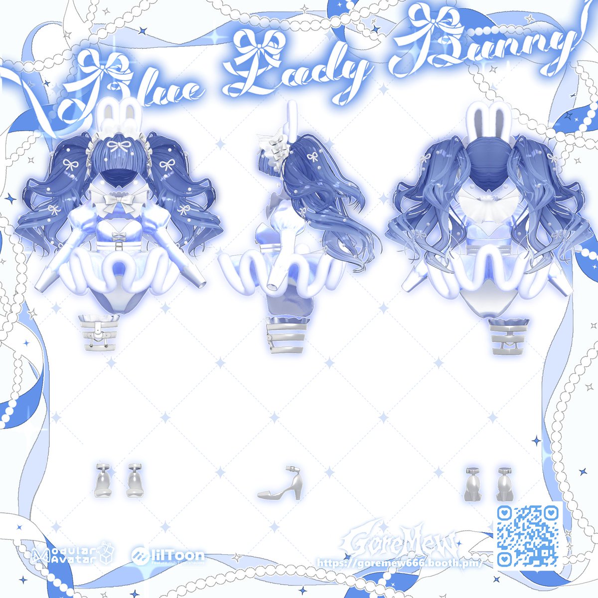 goremew666's tweet photo. . ₊˚ ‿︵‿୨୧ · ᕱ⑅ᕱ · ୨୧‿︵‿ ˚₊ .

 #GoreMew 新作3D衣装
 〖  Blue Lady Bunny  〗

お得な50%OFFセールは今日まで❣
ぜひこの機会をお見逃しなく👀✨

┈┈┈┈┈┈┈┈┈┈
🉐セール①｜3日間限定❗️50％OFFセール  

🗓️2026年9月25日 18:00 ～ 9月27日 23:59  

【衣装+髪型フルセット】  3,000円 → 1,500円  
【衣装のみフルセット】　2,000円 → 1,000円
【髪型のみフルセット】　1,400円 → 700円 
【衣装+髪型単品】　1,800円 → 900円

🉐セール②｜約30％OFFセール
  
🗓️2026年9月28日 ～ 10月5日 23:59  

【衣装+髪型フルセット】　 3,000円 → 2,000円  
【衣装のみフルセット】　2,000円 → 1,400円 
【髪型のみフルセット】　1,400円 → 1,000円  
【衣装+髪型単品】　1,800円 → 1,200円

┈┈┈┈┈┈┈┈┈┈

BOOTH🔗 https://t.co/pNamEB6pFJ

┈┈┈┈┈┈┈┈┈┈

#VRChat #VRC衣装

. ₊˚ ‿︵‿୨୧ · ᕱ⑅ᕱ · ୨୧‿︵‿ ˚₊ .