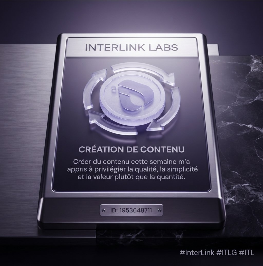 IssaBamok's tweet photo. 🎯 CRÉATION DE CONTENU
Créer du contenu cette semaine m’a appris à privilégier la qualité, la simplicité et la valeur plutôt que la quantité.

#InterLink #ITLG #ITL https://t.co/k6xQtXTS2g