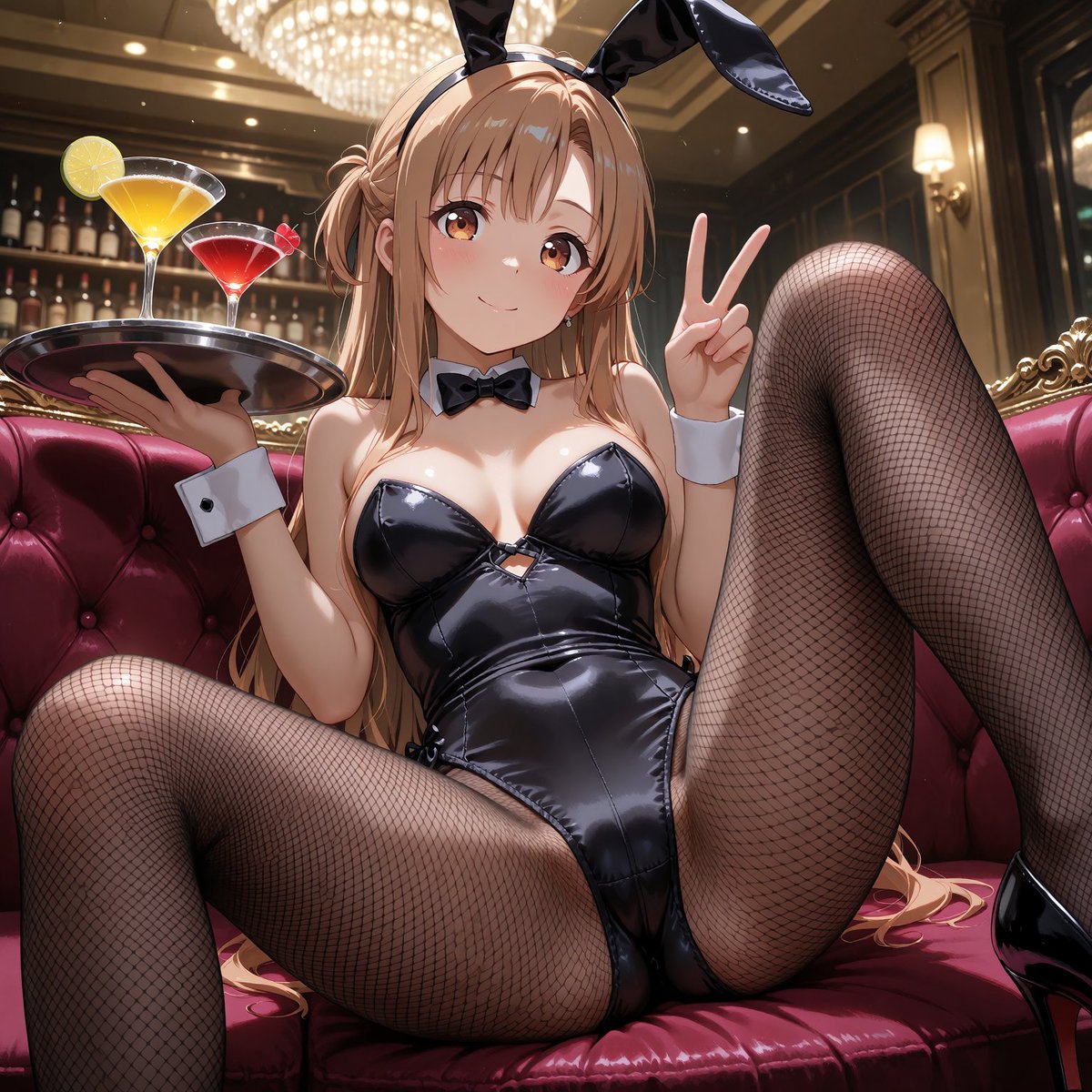 dobe1919's tweet photo. 今日のアスナ⚡️
バニーガール体験をするアスナさん       
#結城明日奈 #アスナ #SAO #AIart SFW https://t.co/vYA2UljkI3