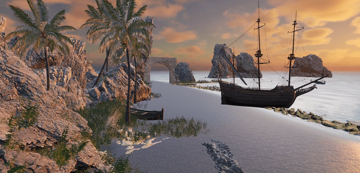Quailrnv's tweet photo. Coastal island environment build 🌴⛵ Custom rock formations, stone arches, and vessel placement for a game-ready map layout.

Open for environment art &amp; map building commissions! DMs are open.

#EnvironmentArt⁠ ⁠#GameDev⁠ ⁠#3DArt⁠ ⁠#LevelDesign⁠ ⁠#3DModeling⁠ ⁠#Indie https://t.co/2FTxLIN2CC