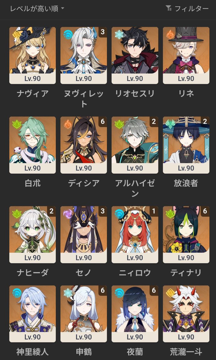 _No1rE_'s tweet photo. #原神の所持キャラ晒す見た人も
好みのキャラを引いて強いキャラを凸しない𝓰𝓪𝔂アカウントになってしまいました https://t.co/w228XrOvPS