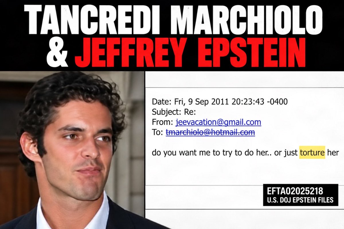 RatedR4Robynne's tweet photo. He tried hard to hide his identity. Tancredi Marchiolo is a London-based Italian finance executive who appears extensively in Epstein’s files. He exchanged years of emails with Epstein.

Then there’s this 2011 email from Epstein to Marchiolo: “do you want me to try to do her.. or just torture her.”