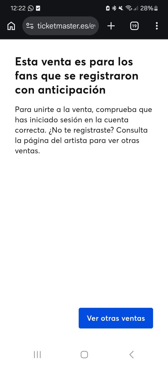 picklelink's tweet photo. Soy al único que le pone esta mierda? Y sí, estoy dado de alta en la misma cuenta y con el mismo correo 🙄 @TicketmasterES  @Ticketmaster https://t.co/CHsQfpnfml