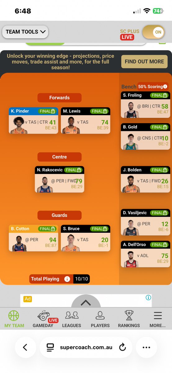 Supercoachlover's tweet photo. @SC_Mattrix 493. Was a very big week https://t.co/dp9WnqiQPy