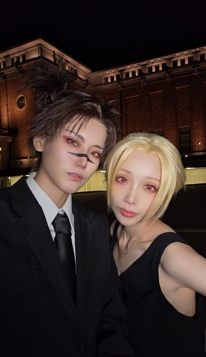 k_kuro66's tweet photo. 呪術/九十九・脹相

バー衣装🍸

脹相:シロ@kawashiro000
九十九由基：クロ @k_kuro66
#アコスタ京まふ
#アコスタ京都市京セラ美術館 https://t.co/b4fyJnEp8n