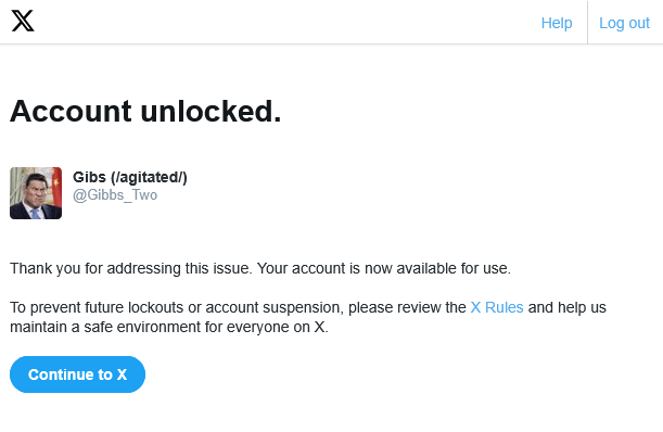 Gibbs_Two's tweet photo. Twitter/X is randomly locking my account due to them determining that I "violated the X Rules."

All I did was like a single tweet, and this happened. Once I click "Start" it then unlocks my account. Like, bro...

This is the second time this has happened to me. https://t.co/jbZxIbc0wF