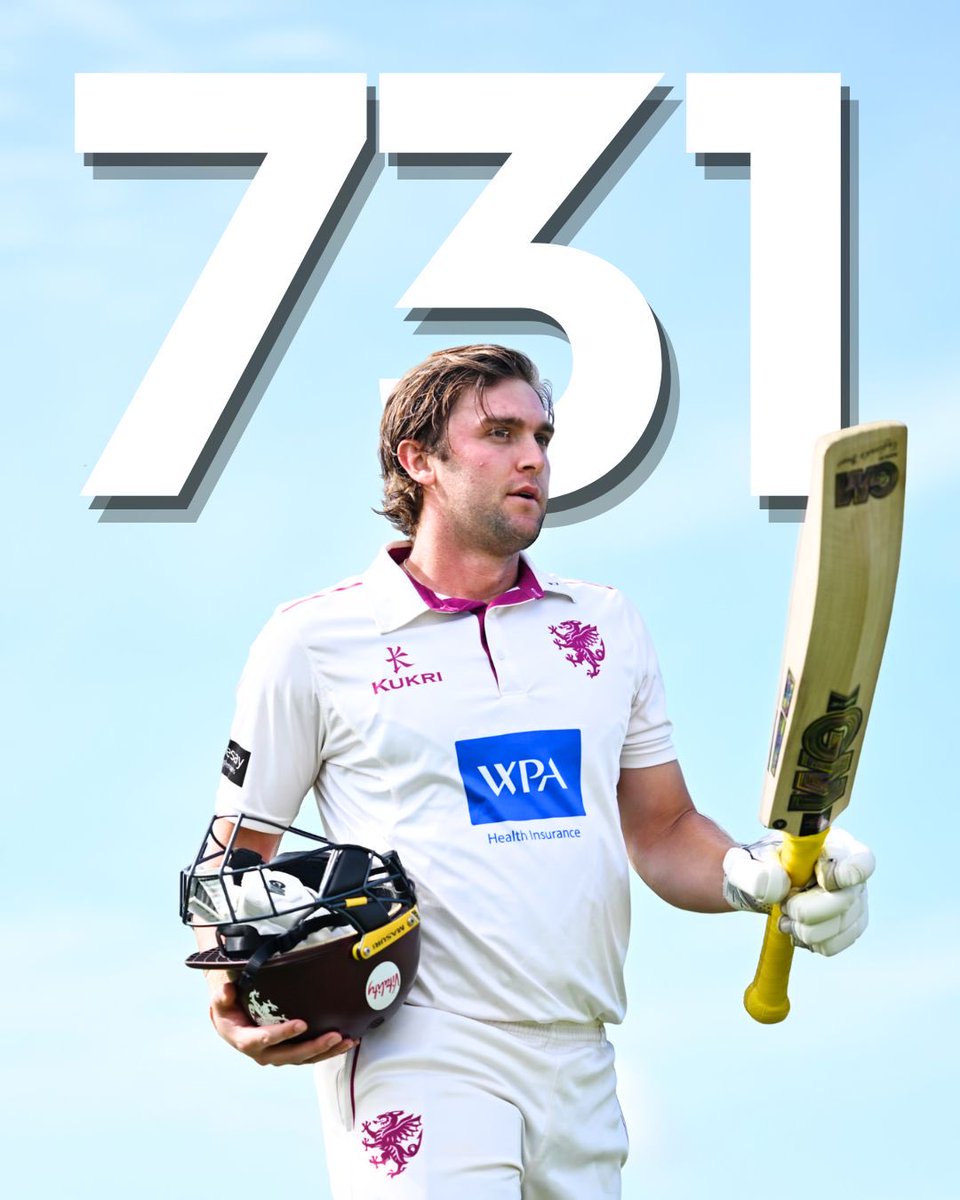 SomersetCCC's tweet photo. This is Somerset’s second highest ever First Class score 🔥

#YouAreSomerset #SOMvSUR https://t.co/g25utJhclp