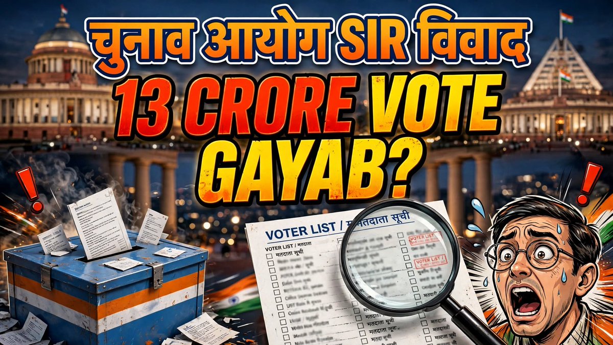 PraVeeN_kr05's tweet photo. 13 Crore naam voter list se gayab? 😱
Ye SIR hai ya "Special Intensive Dhokha"?
Pura sach is video me 👇
Aapka naam list me hai? Comment me batao 👇#SIRControversy #ElectionCommission #VoterList #IndianPolitics #Explainer https://t.co/2ija34ti8t