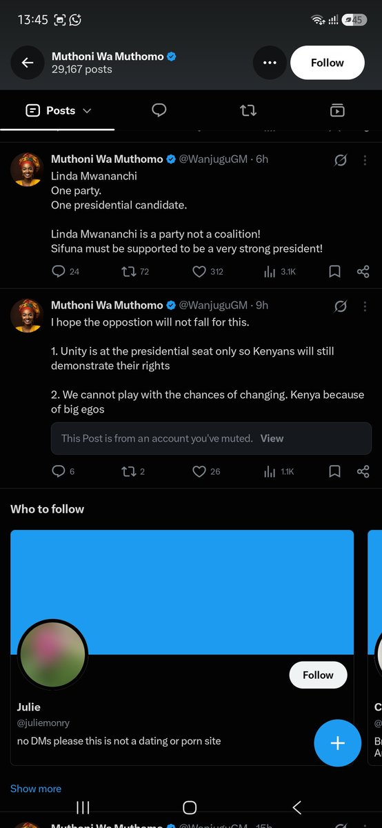 Its_wyckey's tweet photo. If you're a supporter of LINDA MWANANCHI and truly believe in the unity of HON.DR BABU OWINO and H.E EDWIN SIFUNA then watch out of these X accounts.👇

They're NOT one of us, they are MASQUERADERS and have been hired to PUSH someone else's AGENDA.

#SisiNdoSifuna #BabuKwaSababu https://t.co/Dgs0UMmuGr