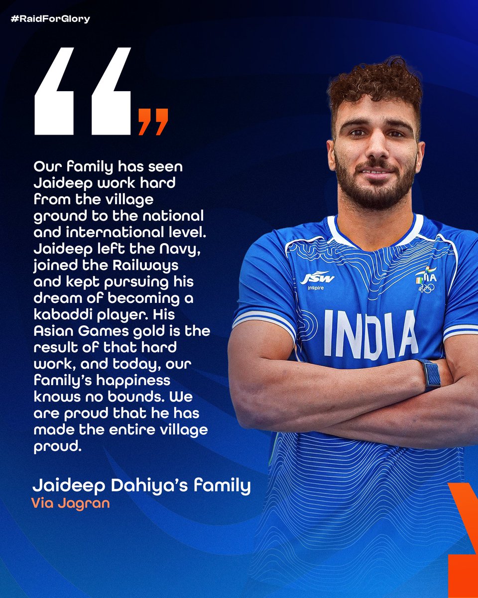 ProKabaddi's tweet photo. Jaideep wins another gold off the mat 🥹✨
#ProKabaddi #Jaideep #HaryanaSteelers #AsianGames2026 #RaidForGlory https://t.co/Ni6gyCSC6J