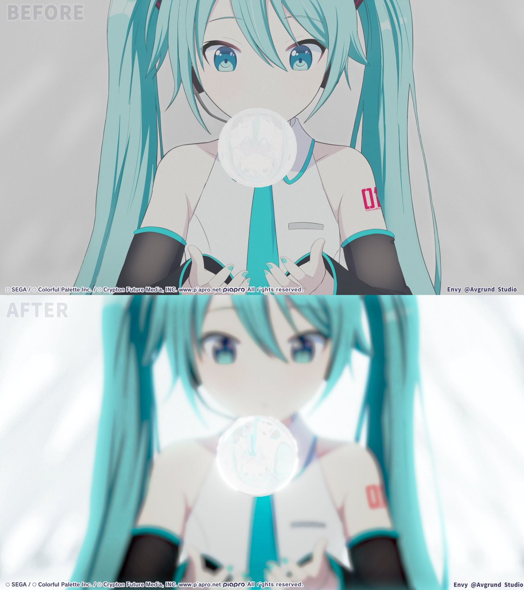 envyyer's tweet photo. I had the incredible opportunity to work on the Compositing &amp; Motion Graphics for 
the HATSUNE MIKU: COLORFUL STAGE! “Giddy” music video!🎸
-
With @Avgrund &amp; Amazing team✨ https://t.co/dV1ScLLTSQ