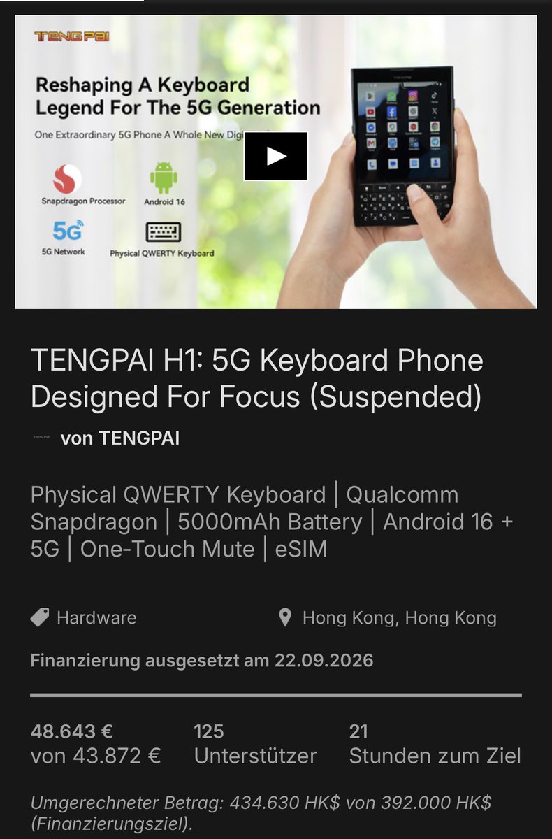 thebbcollector's tweet photo. TENGPAI H1: Kickstarter-Kampagne vorzeitig gestoppt https://t.co/IcP4hEuAro #bbugks #tengpai #PressAnyKey https://t.co/CLAhJmXgBe