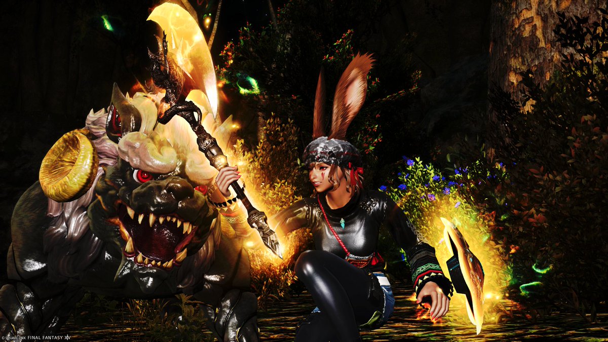 someTHINGp_M's tweet photo. 伝説の魔獣使い取り終えたー
第3盤で虫パはきついってなって獣パに変えたら割とさっくり
獣道3はちょっと運ゲーが厳しいから別のことやります
#FF14 #ヴィエラ https://t.co/kT67aGqZcb