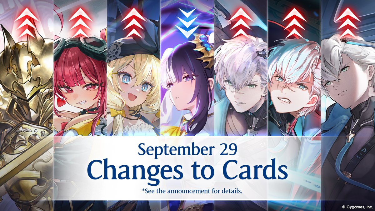 shadowversegame's tweet photo. 📢 We'll be tuning a handful of cards during the maintenance on September 29 (UTC)!

Check the official announcement to see all the changes.

Details: https://t.co/jUoMEsxpB6

#ShadowverseWB https://t.co/ysqiACHiqG
