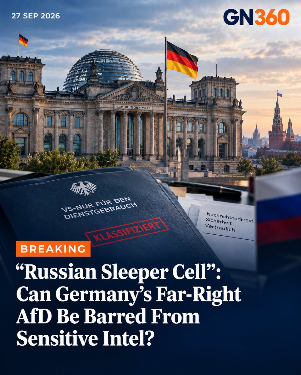 geopoliticsnow_'s tweet photo. BREAKING: Germany Debates Restricting Sensitive Intelligence Access For AfD

Germany is considering measures to prevent an AfD led state government from accessing certain classified intelligence if the party takes power in Saxony Anhalt, according to officials cited by The New York Times and other German media.

The debate follows the AfD’s strong performance in the September 6 Saxony Anhalt election, where the party won 43.8% of the vote but fell short of an absolute majority. German officials have expressed concern that sensitive information could potentially be passed to Russia.

Germany’s Defence Minister Boris Pistorius has previously said he would not provide secret military information to an AfD government, citing what he described as the party’s close relationship with Russian President Vladimir Putin.

The proposed measures would reportedly focus on specific categories of intelligence, including information concerning Russia and far right groups, rather than imposing a complete ban on intelligence sharing with Saxony Anhalt. The AfD has rejected the allegations as unsubstantiated.

Explore more at : https://t.co/bDOofTAqi1

Stay Updated follow us on,

X: @geopoliticsnow_

Instagram: @geopoliticsnow360

#GN360 #Germany #AfD #Russia #Intelligence #SaxonyAnhalt #GermanPolitics #NATO #Europe #Geopolitics #BreakingNews