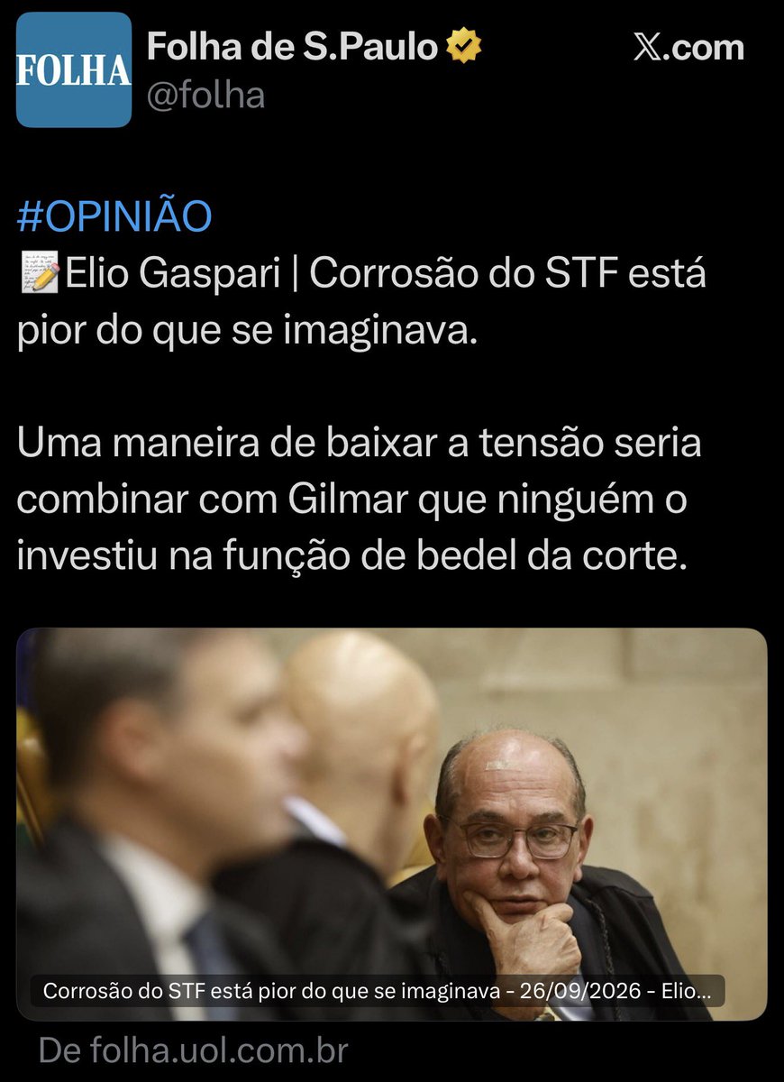 marcelobretas's tweet photo. Gilmar Mendes é o principal responsável pela desmoralização do STF. https://t.co/I4wQ9JDEPw