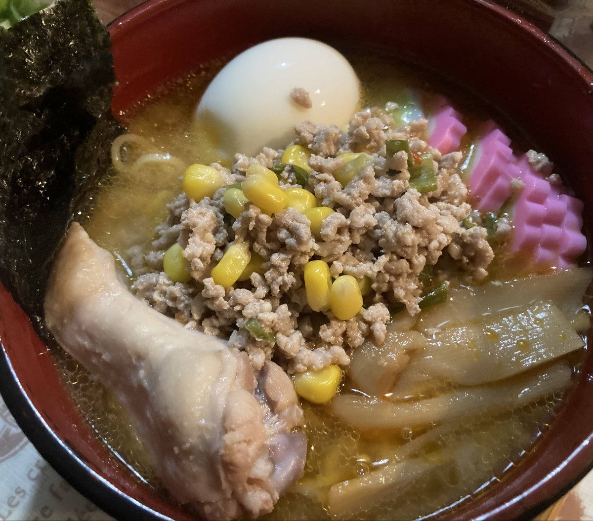 C716Fb's tweet photo. ヘイお待ち！

味噌坦々麺！

鶏ベース、細麺、油少なめ！
コーンと挽肉が入っているので〆に小ライス入れて喰うと美味いぞぉ〜🤤 https://t.co/qEK7W95CyH