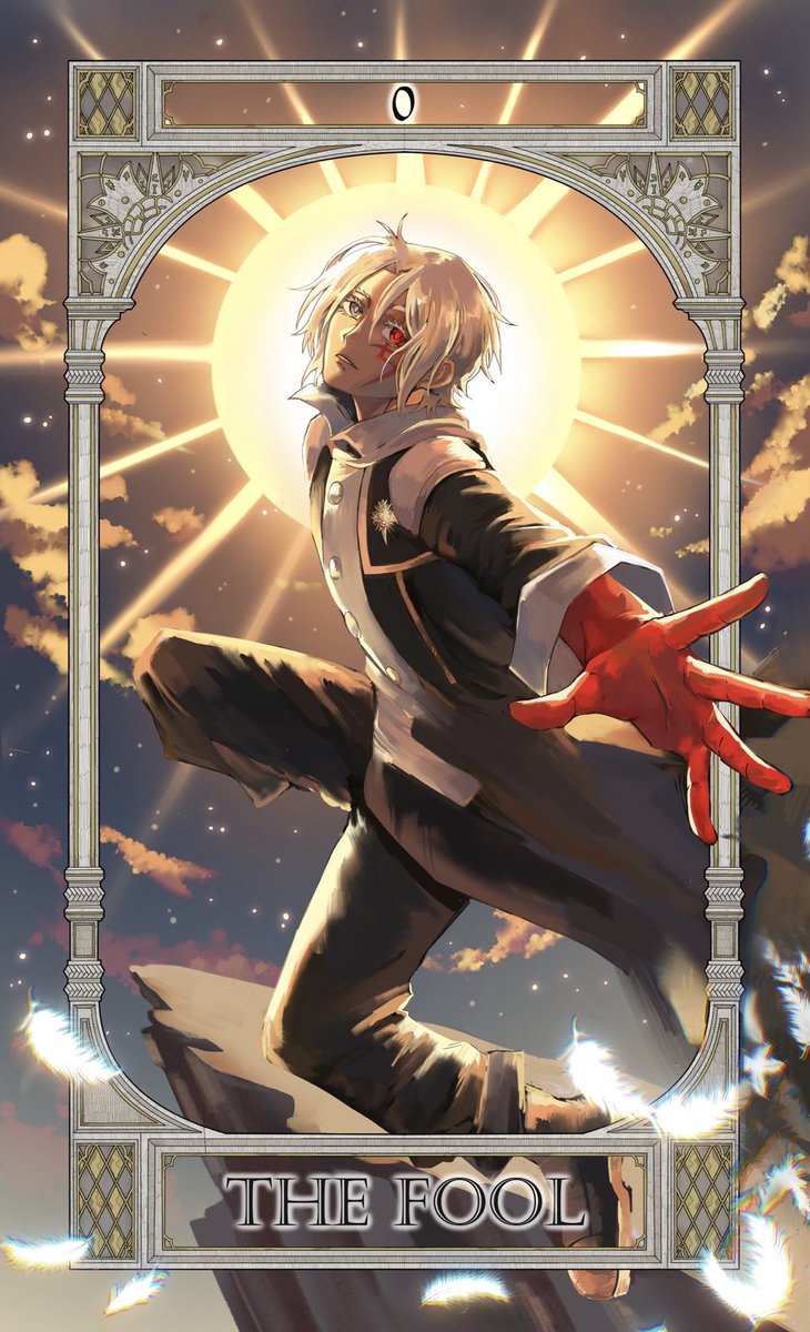 xbloolii's tweet photo. My piece for the #DGMTarotZine !
The Fool ❣️

#dgm #dgrayman #allenwalker https://t.co/7QQLLVeLDQ