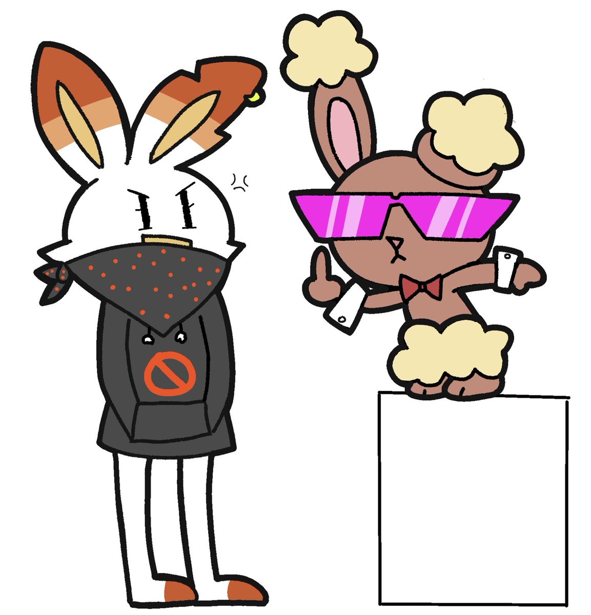 MinusSketch's tweet photo. Day 62 Yeah these two hate each other

[ thats the Cafe Owner when he was a buneary btw ] https://t.co/FG5hNTwBXx