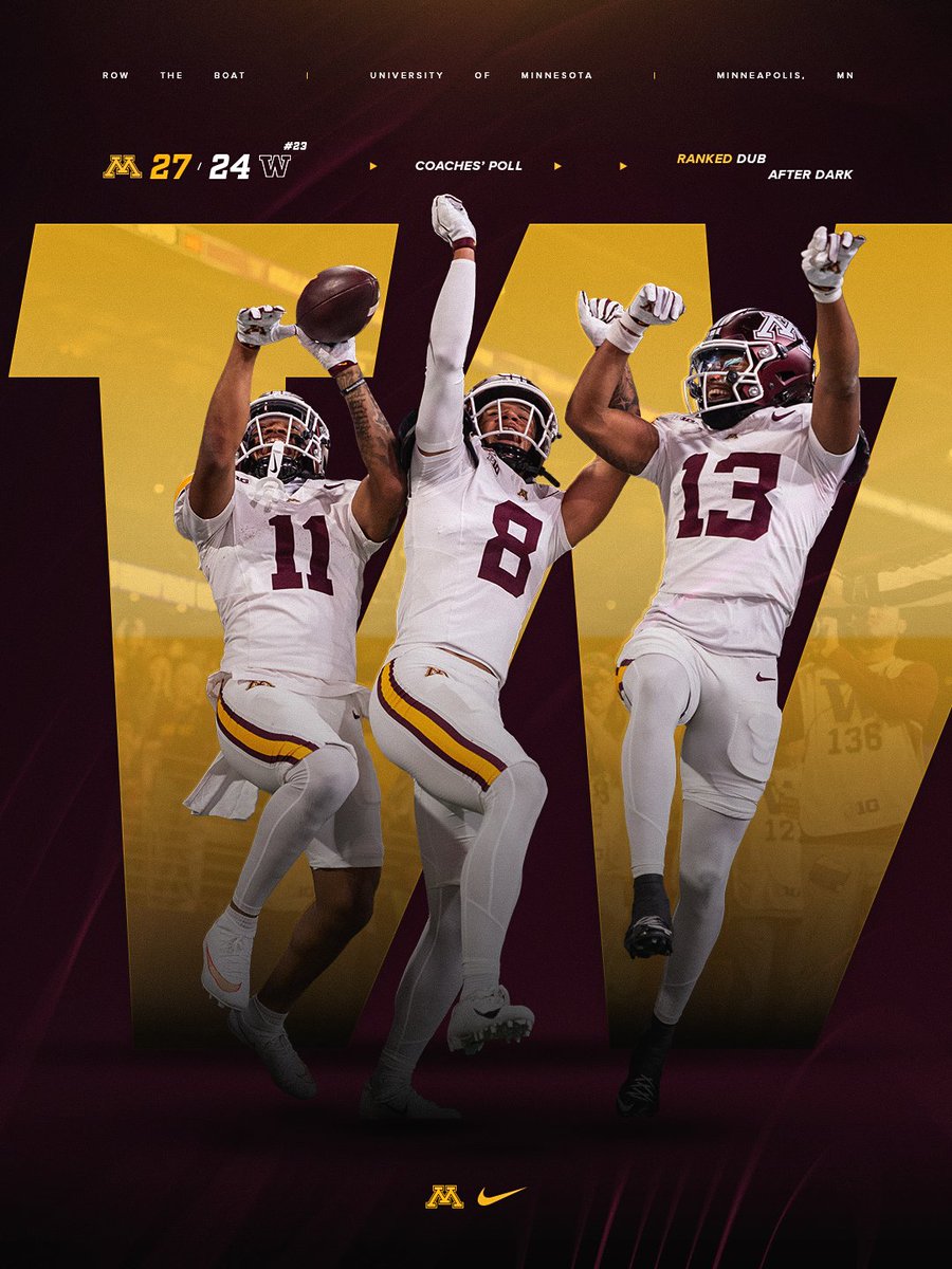 GopherFootball's tweet photo. GOPHER DUB AFTER DARK 〽️

#RTB #SkiUMah #Gophers https://t.co/UwELv43gSO