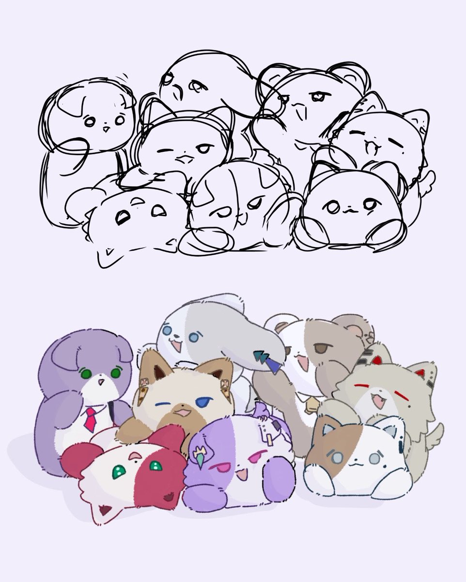 void_no77's tweet photo. #このタグを見た人はラフ画とその完成絵を見せる https://t.co/RB2DbevNpO