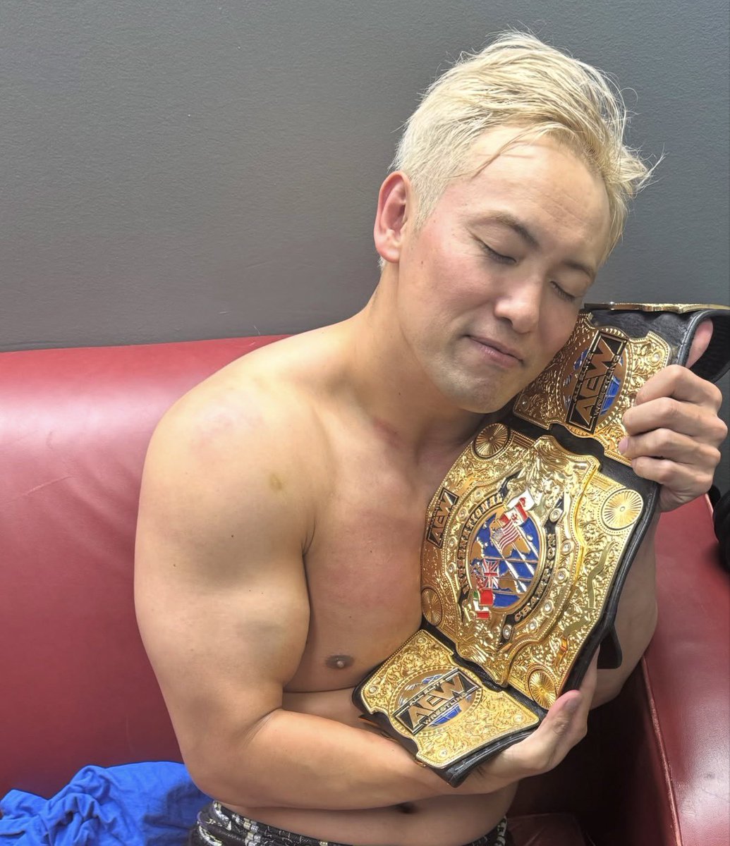 WrestlePurists's tweet photo. Kazuchika Okada after retaining the AEW International Championship at #AEWAllOut

(IG | rainmakerxokada) https://t.co/sNv77SsJ9N