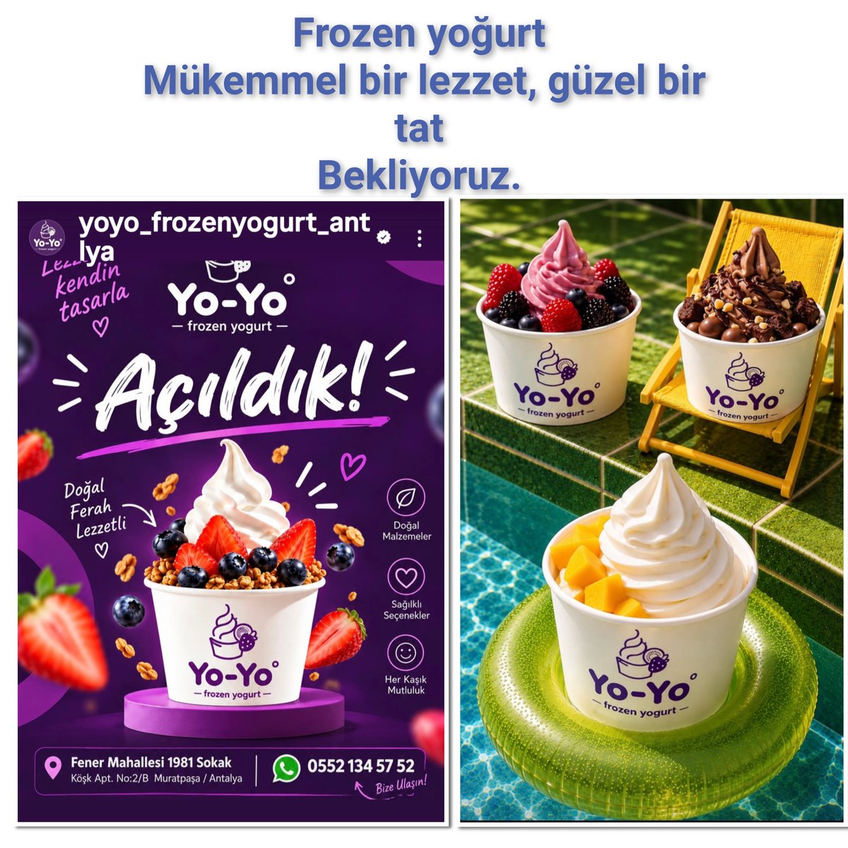 ismetturna's tweet photo. Antalya da 
Pazar günü en güzel lezzet  tat.
Frozen yoğurt 
Bekliyoruz 
0552- 134 57 52 https://t.co/d88FI3m8Rx