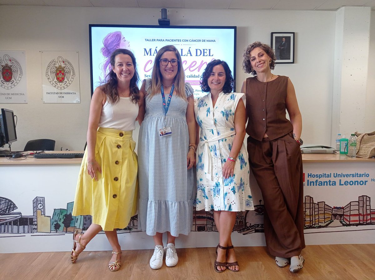 BertaObispo's tweet photo. Fantástica reunión sobre sexualidad y cáncer de mama junto a mis compañeras de ginecología Belén y Almudena y Fátima Castaño, psicooncologa de la MD Anderson.
Un espacio tranquilo y de confianza para poder hablar con nuestras pacientes, muy necesario. Por muchos más! https://t.co/rJPB0x27u8