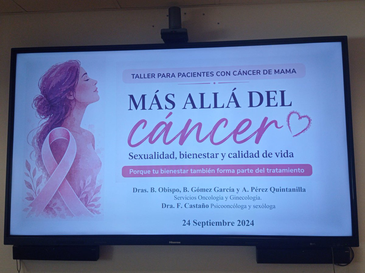 BertaObispo's tweet photo. Fantástica reunión sobre sexualidad y cáncer de mama junto a mis compañeras de ginecología Belén y Almudena y Fátima Castaño, psicooncologa de la MD Anderson.
Un espacio tranquilo y de confianza para poder hablar con nuestras pacientes, muy necesario. Por muchos más! https://t.co/rJPB0x27u8