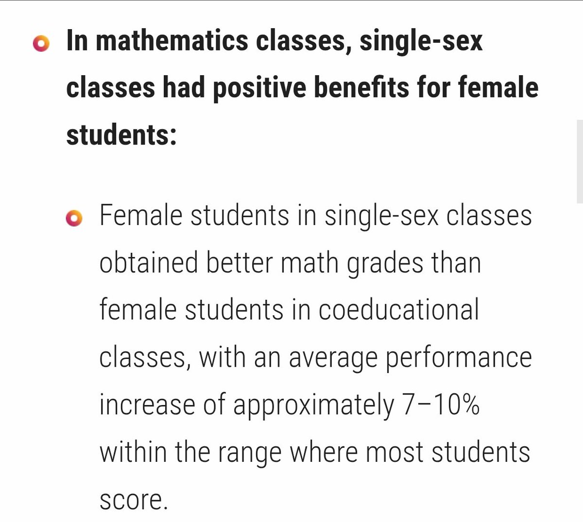 Popsnfagene's tweet photo. We have a growing body of literature that shows us that women self designate as inferior when around men, wrt "masculine" endeavours.

A Swiss social experiment found girls do better and are more confident in math in monosexual classrooms. The effect's not seen in language, so it's not about classroom quality.