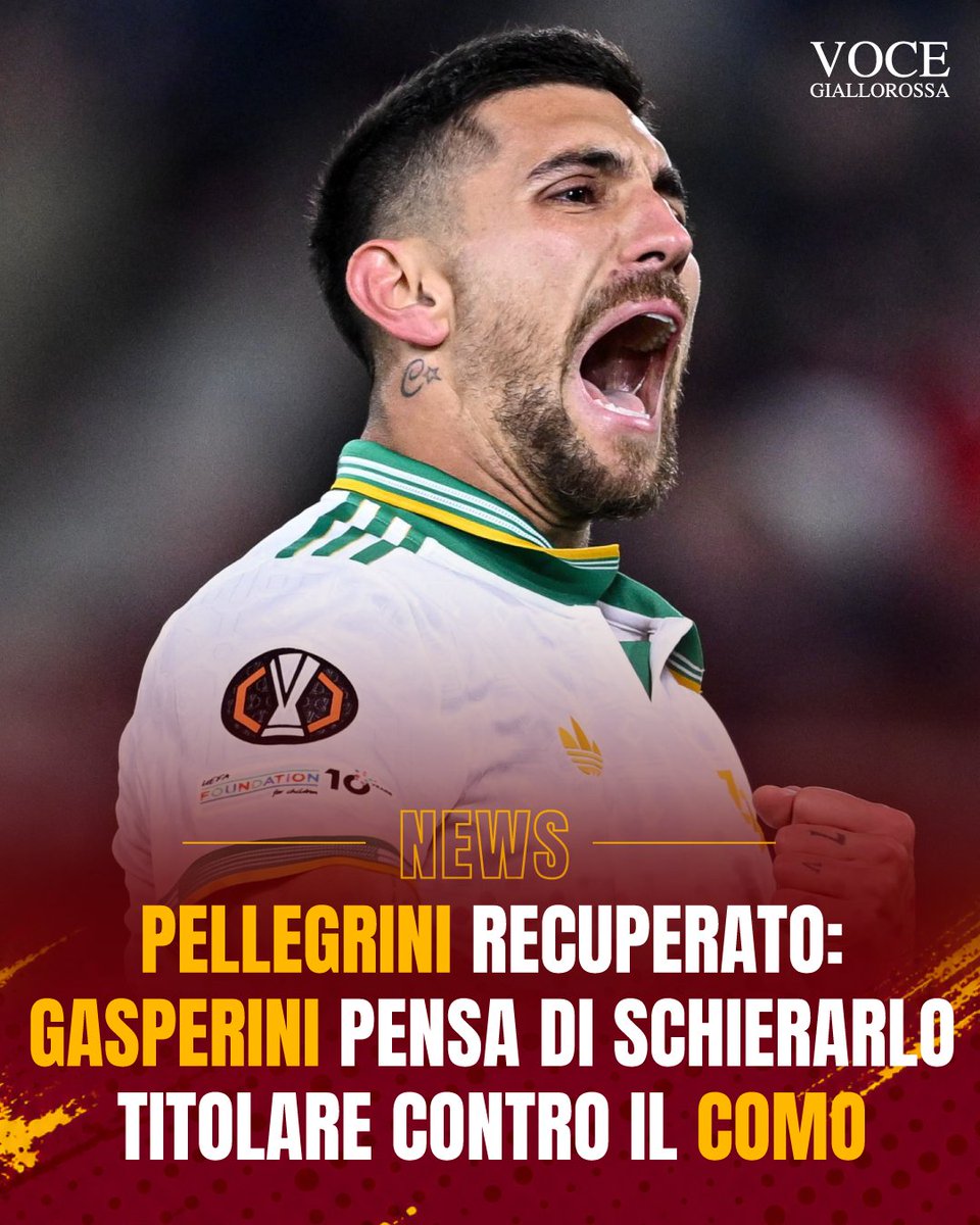 VoceGiallorossa's tweet photo. 📰Pellegrini recuperato: Gasperini pensa di schierarlo titolare con il Como
#ASRoma #Vocegiallorossa #SerieA #ComoRoma
https://t.co/DiZsUgjiKh https://t.co/khH969ypqc