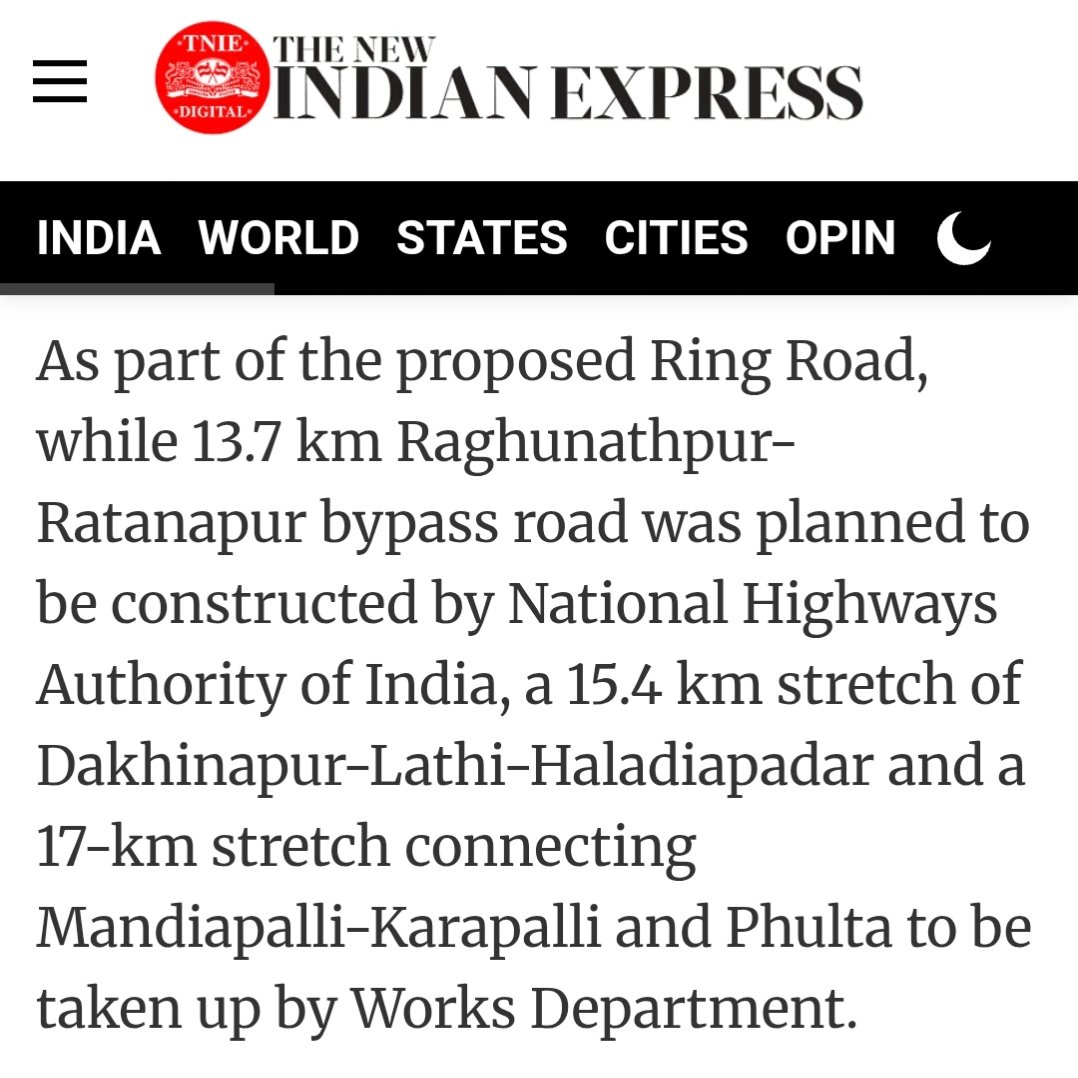 deekay9906's tweet photo. Currently it's a bypass, not a ring road. What is the current status of the 17km stretch connecting Mandiapalli to Fulta as proposed earlier? Hope work on that portion is taken up at the earliest @PrithivirajBJP @BibhutiJena93 @drpkpanigrahy @kanilkumarbjp https://t.co/ujgMKVwE8a