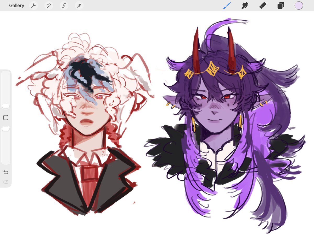 watermlem's tweet photo. Albino eggchan n wemmbu hair horns #wemmbufanart #eggchanfanart https://t.co/uClYuqr4CR